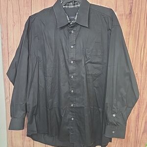 Burberry Black Long-Sleeve Button-Up Dress Shirt
